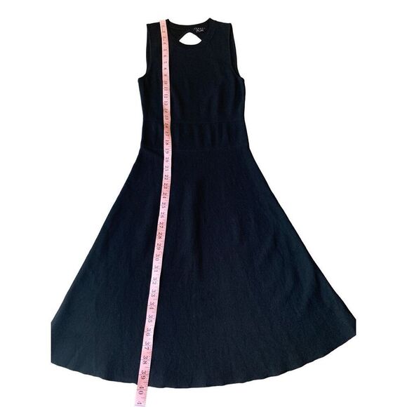 Theory Prosecco Maysen Knit A-Line Back Cutout Black Mini Dress - Picture 12 of 13